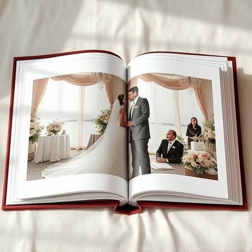 A custom-designed wedding album showcasing stunning wedding photos
