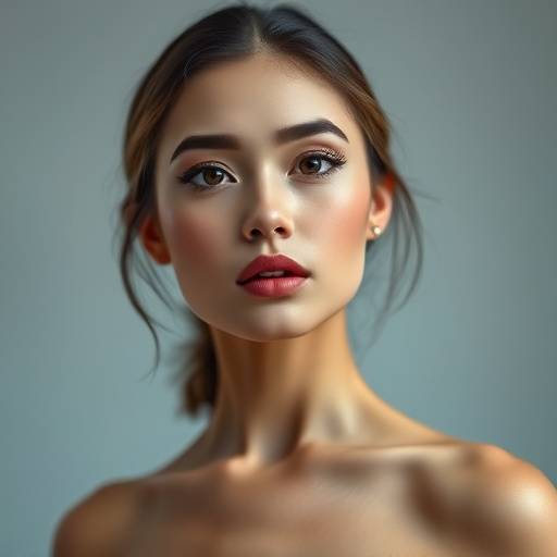 Elegant portrait of a young woman in a studio setting