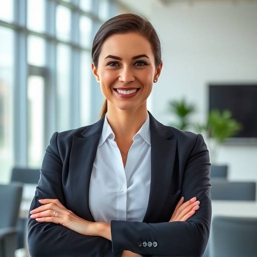 Portrait of a confident businesswoman in a modern office setting