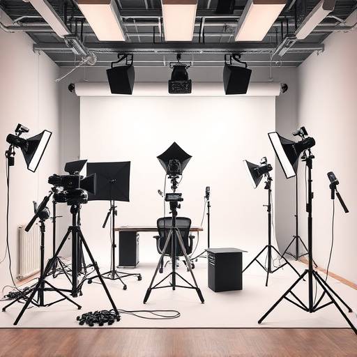 State-of-the-art photography equipment in a well-lit studio